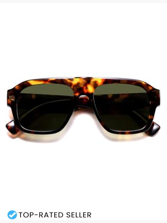 Oversized Aviator Sunglasses Polarized UV400 Protection Unisex Square Frame